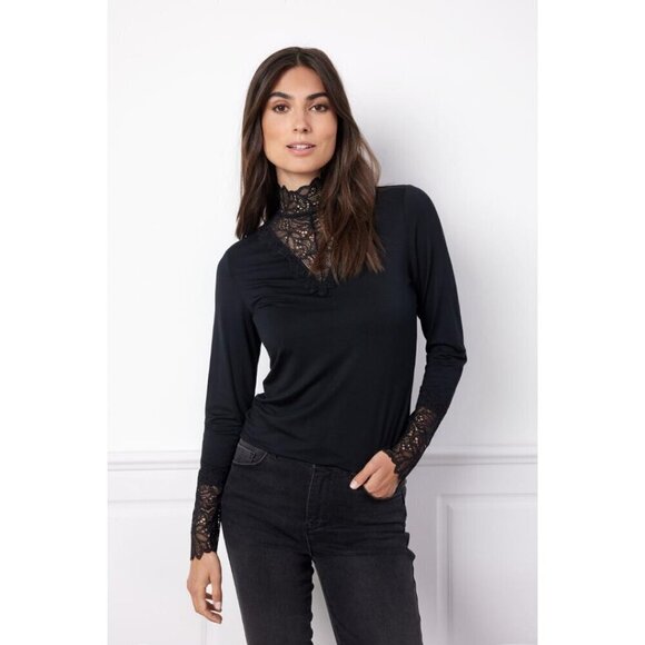 NWT SOYA CONCEPT MARICA 20 black LACE ELEGANT LONGSLEEVE - Picture 5 of 8
